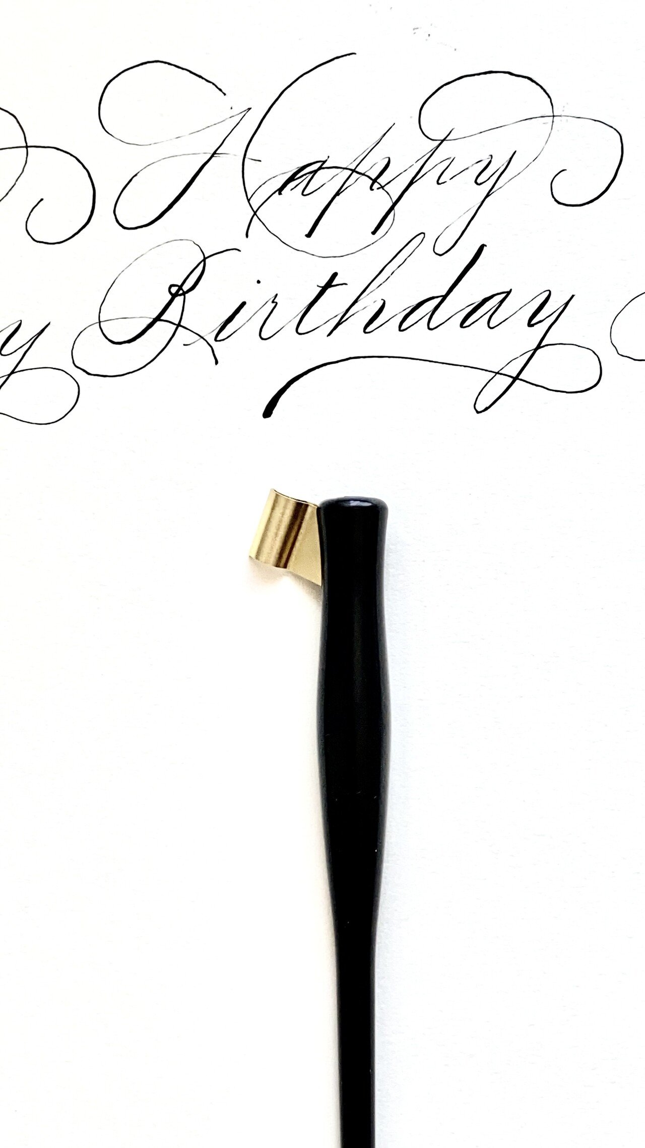 カリグラフィーストレートペンホルダー バッファローホーン 万年筆トレー