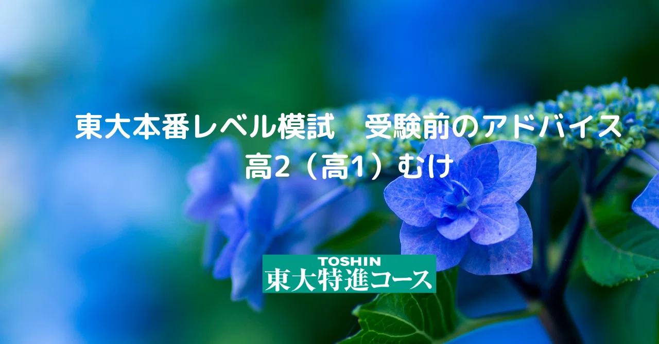 東大本番レベル模試 受験前のアドバイス【高2むけ】｜東進 東大特進コース
