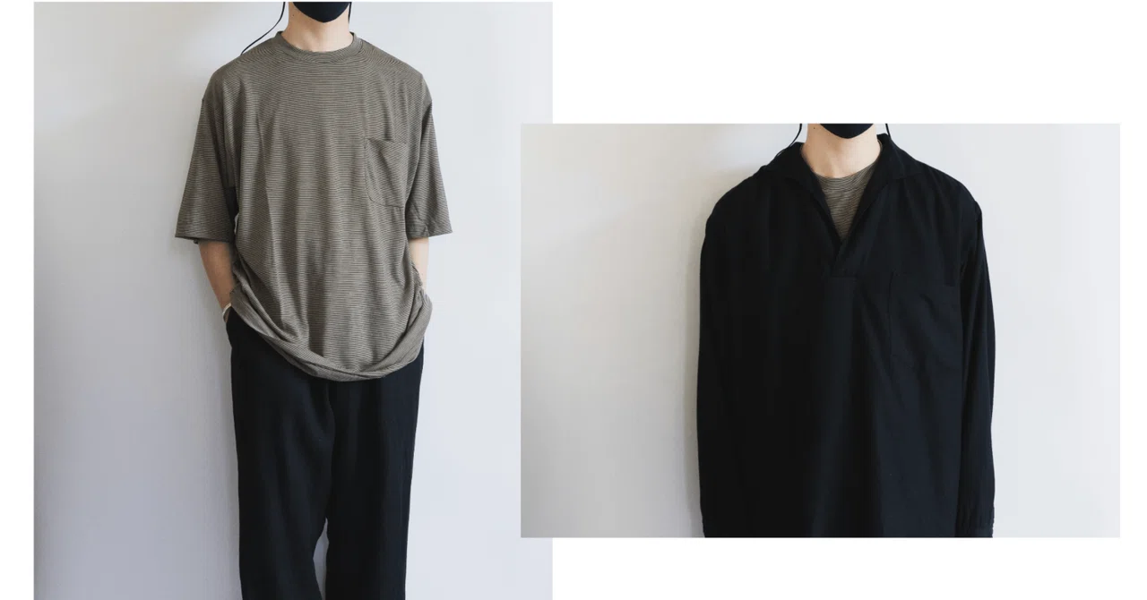 21ss COMOLI ウール天竺 半袖クルーTシャツ ボーダー ネイビー 21ss COMOLI ウール天竺 半袖クルーTシャツ ボーダー ネイビー