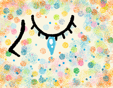 今日、久しぶりに絵が描けた。絵の題名は涙。涙って悲しいイメージに 