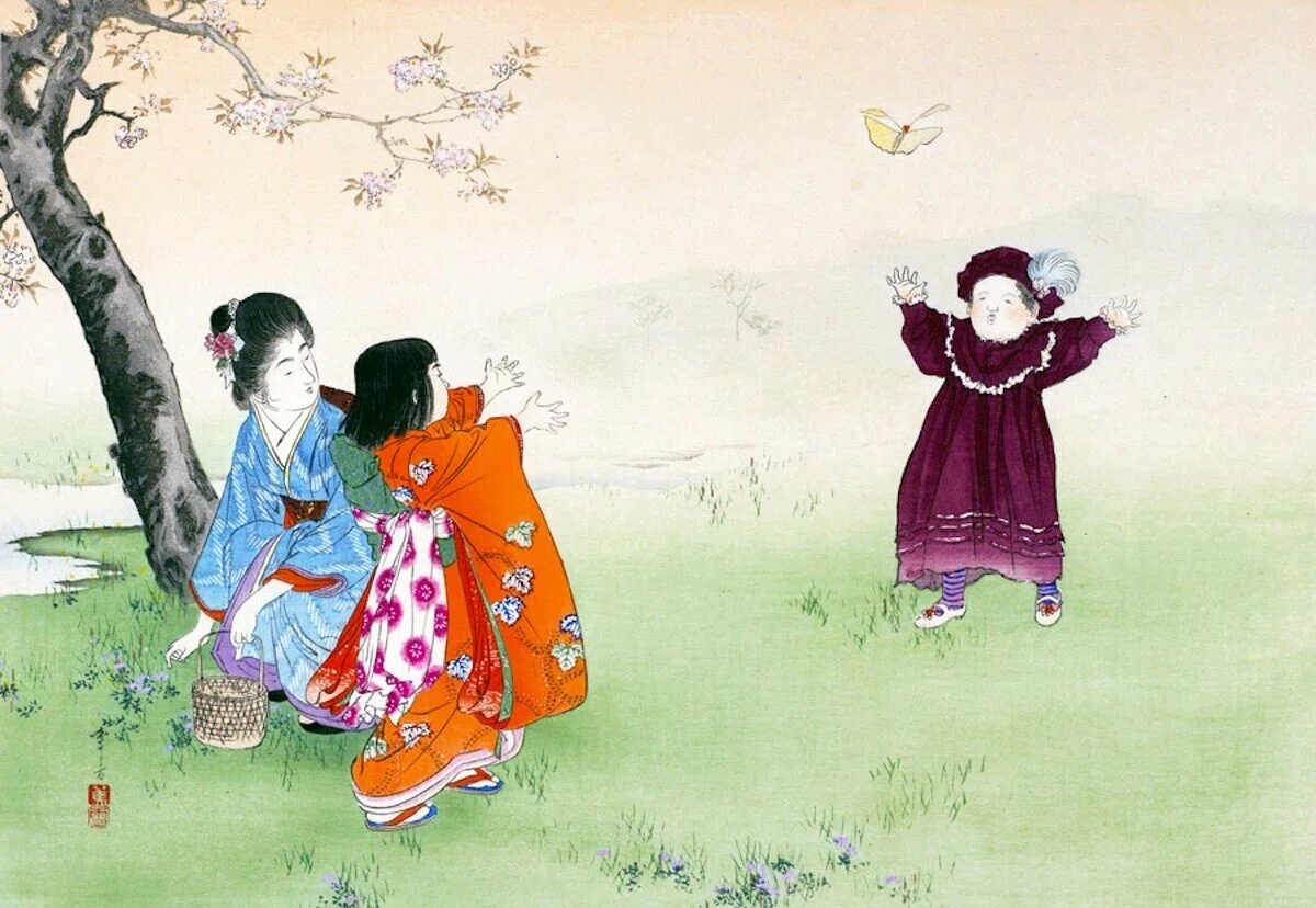 水野年方 「三井好 都のにしき 春乃野」 (1905-1906)