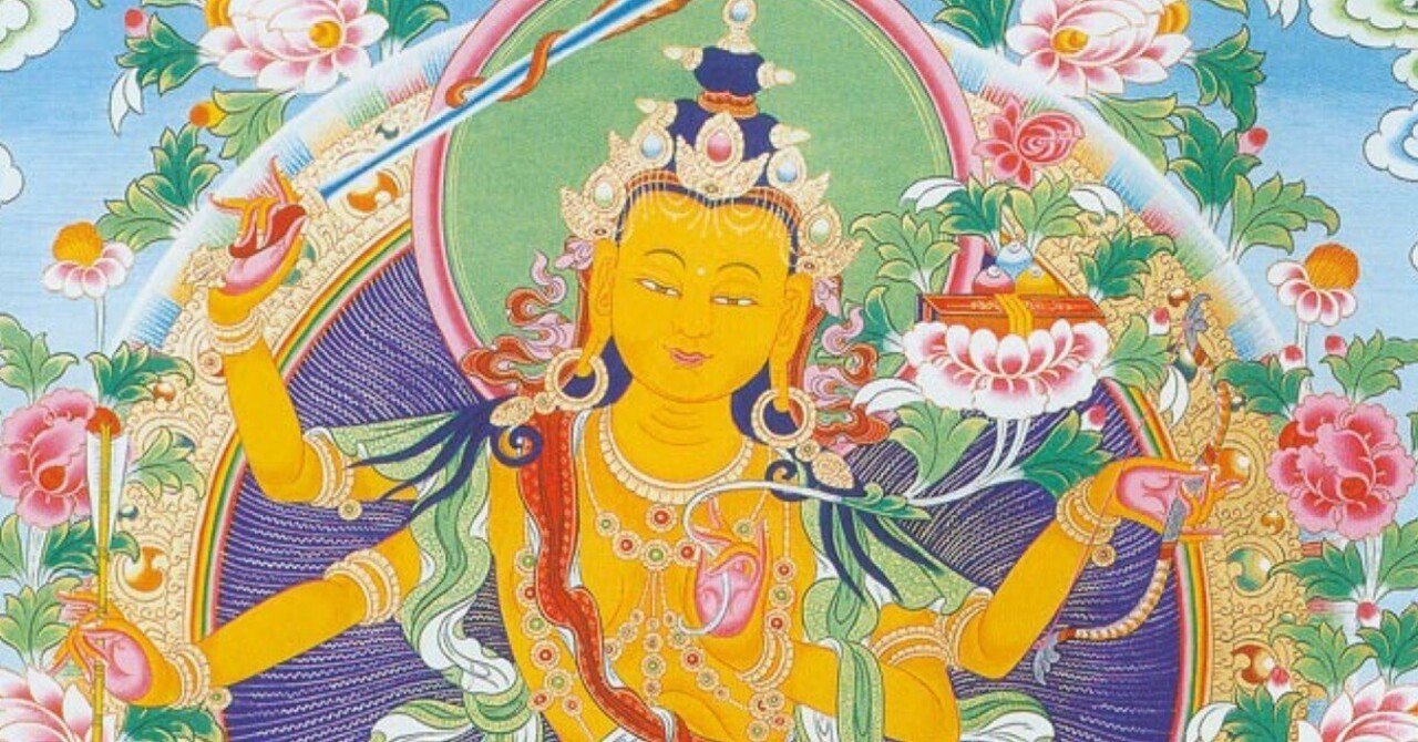 文殊菩薩（マンジュシュリー）像◇仏教 チベット-A5