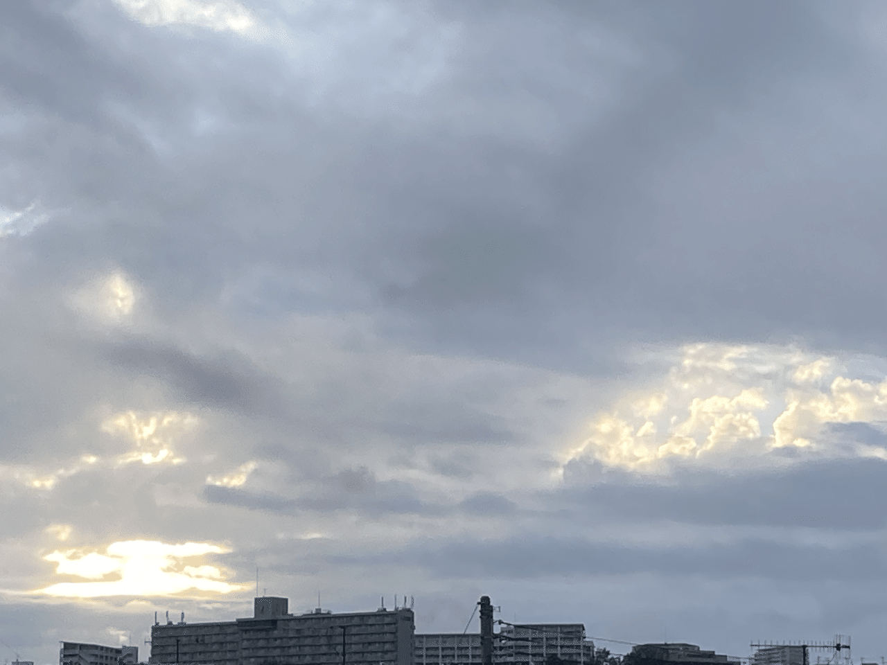 一日中小雨や曇り空 が 夕方晴れ出して夕日が遠くからほんの数分でグレーな空から青空白い雲夕日の光やはり空て偉大 ワンコはこんな感じ まあずママ Note