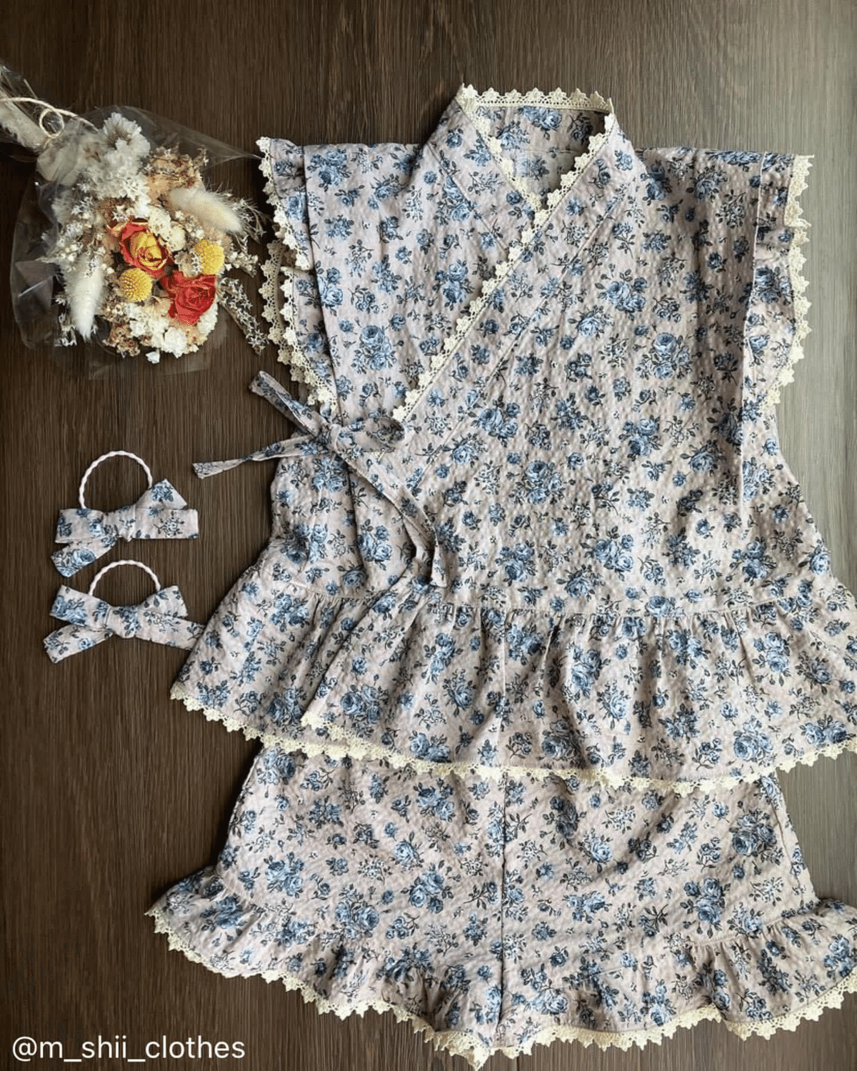 浴衣フリルと甚平ハンドメイド セール】【ジュニア対応】夏のおめかしフリル甚平（浴衣