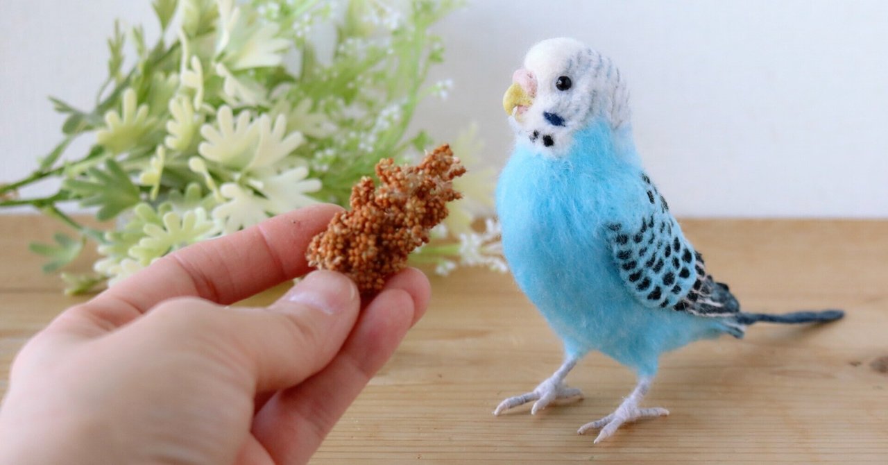 セキセイインコ♡フラワーリース （羊毛フェルト ◇セキセイ
