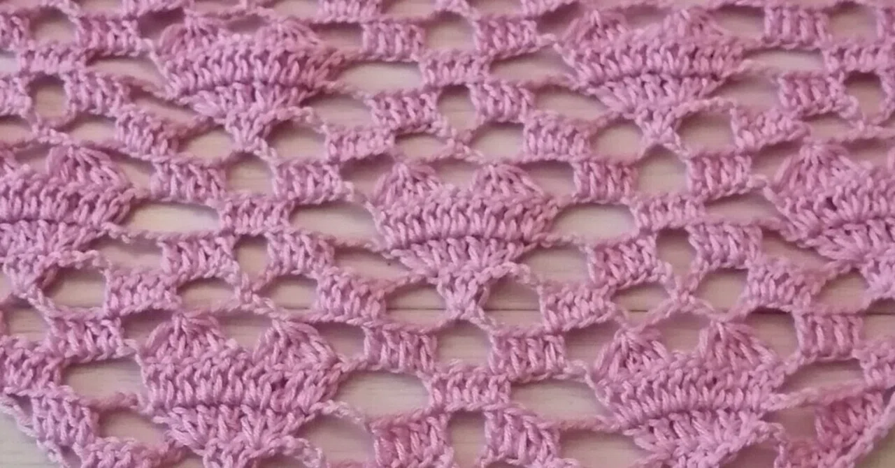 三角ショール】「ハート編み」を比較してみた！＠jewelrium crochet(糸 