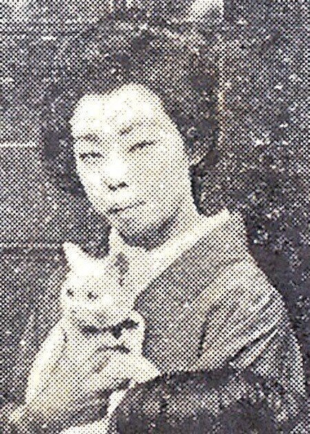 女流俳人 長谷川かな女 洋画家 伊藤慶之助 画 芥子 肉筆掛軸 しみあり 女流俳人 長谷川かな女 洋画家 伊藤慶之助 画 芥子 肉筆掛軸