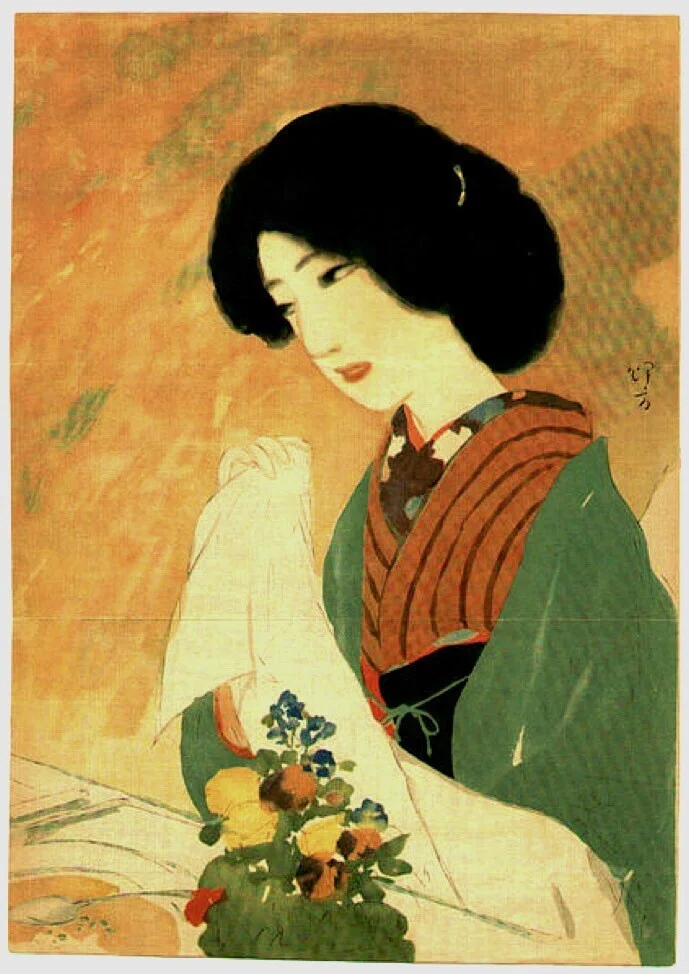 美人図-リトグラフ:1912年と1921年の間 