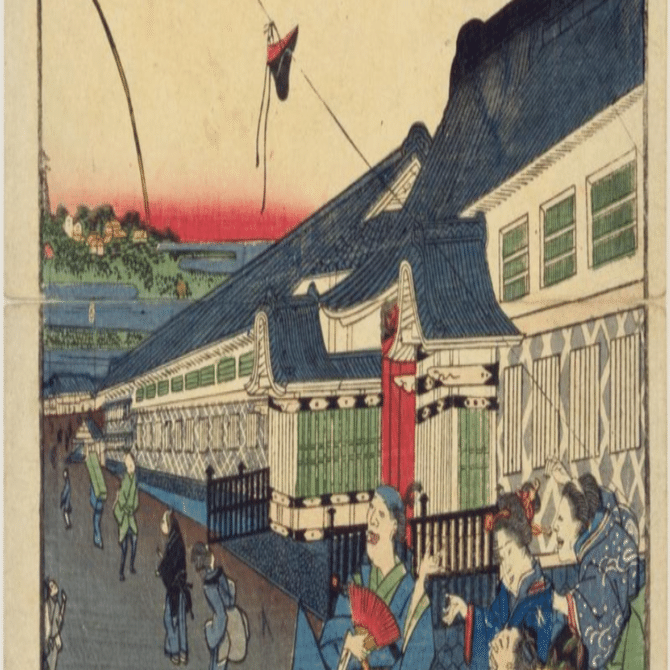 外神田佐久間町」−烏帽子飛んでも子供が笑えばチャラ−『江戸名所道戯