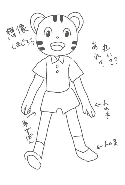 脳内しまじろうを描いてみる 丸い こんな感じだと思うんだけど 答え合わせは各自お願いします きらほし Note