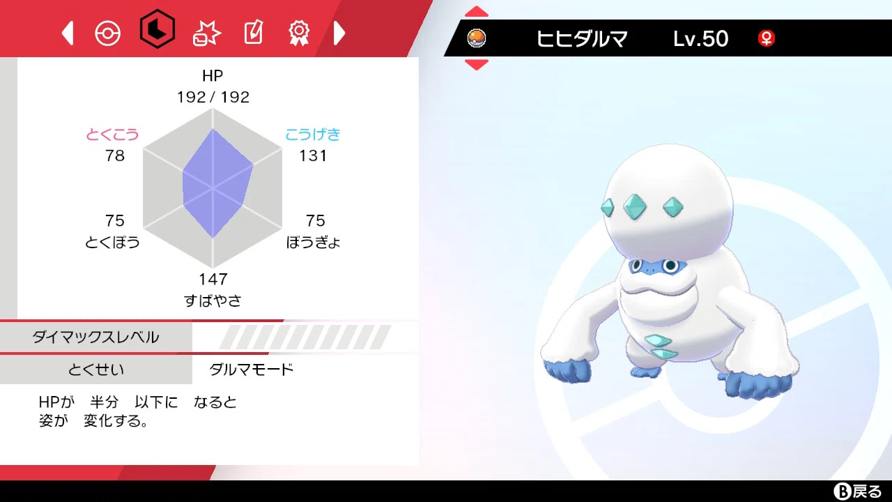 育成論】完全特殊ダルマモードガラルヒヒダルマ【変態型】｜へのへのもへじ