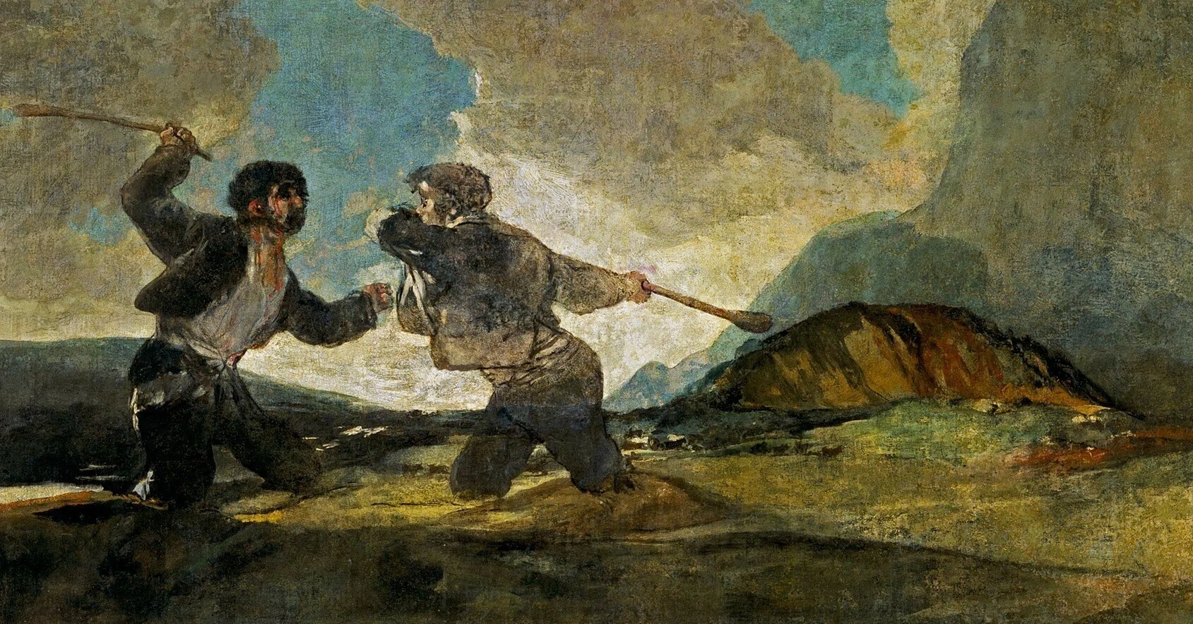 西洋美術雑感 21：フランシスコ・ゴヤ「黒い絵／棍棒で戦う」｜林正樹