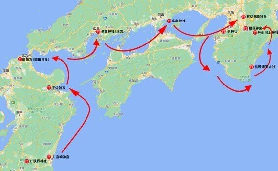 神武東征地図