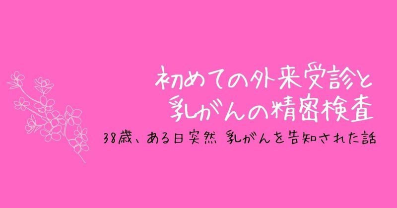 初めての外来受診と乳がんの精密検査