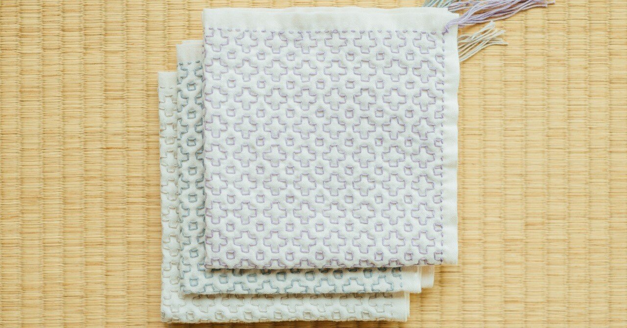 刺し子の花ふきん 大槌刺し子 Note