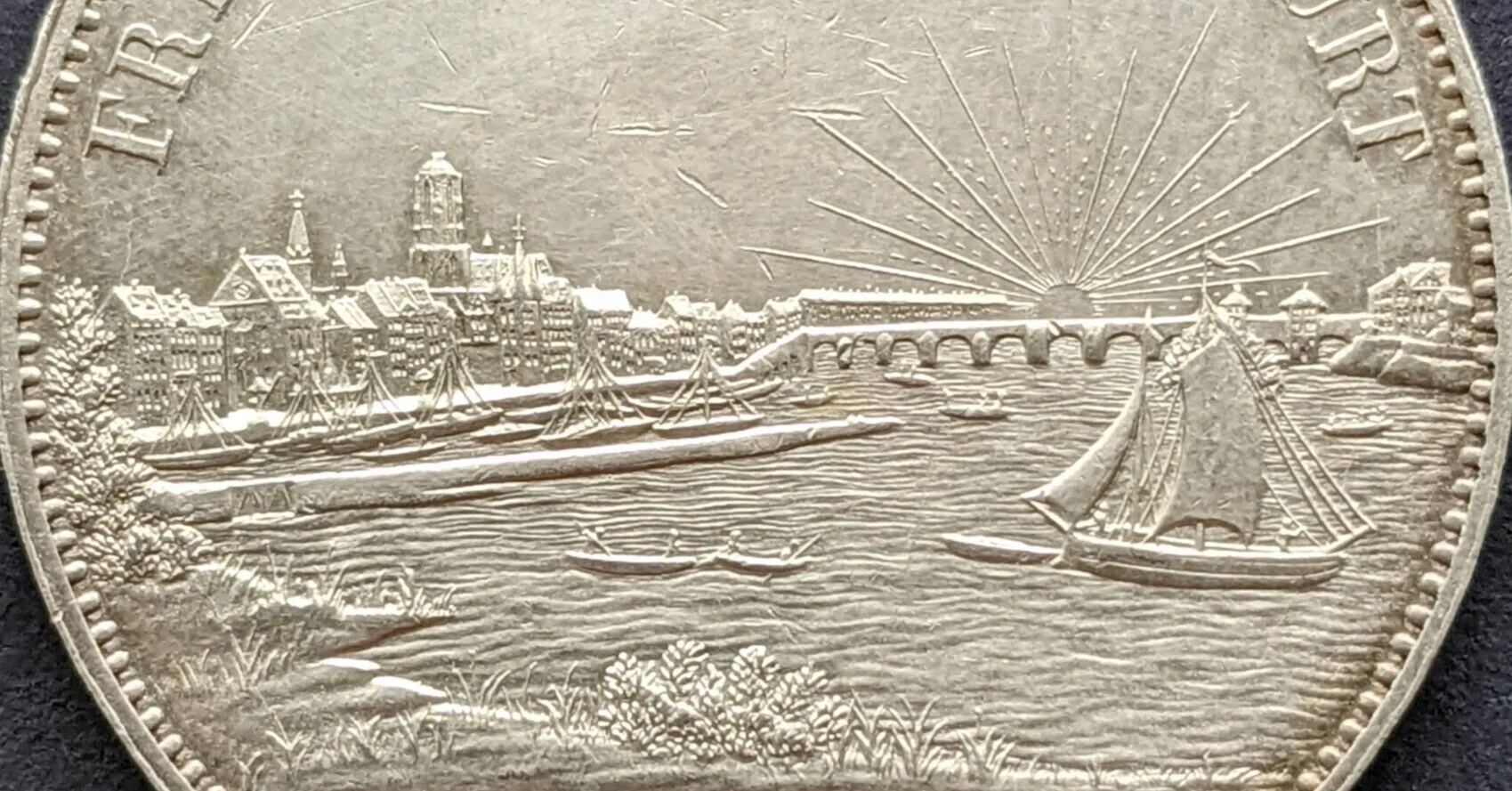 1840年 フランクフルト 都市景観 2ターラー (1840 Frankfurt am Main