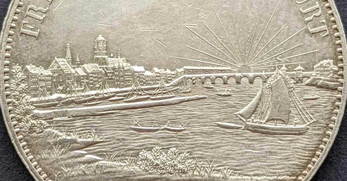 1840年 フランクフルト 都市景観 2ターラー (1840 Frankfurt am