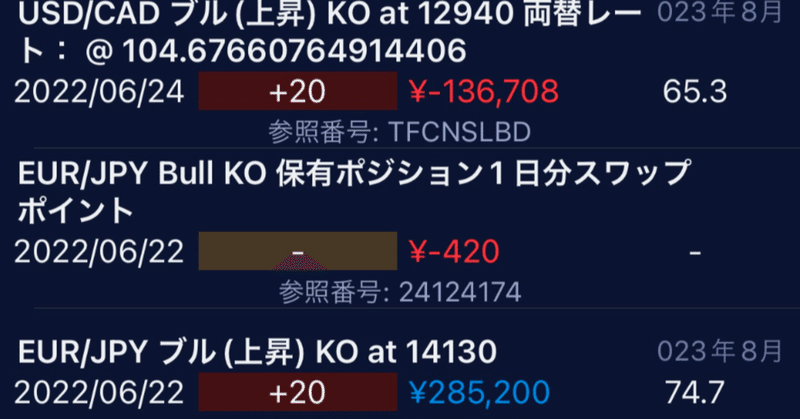 【FX収支報告】2022.06.20~24