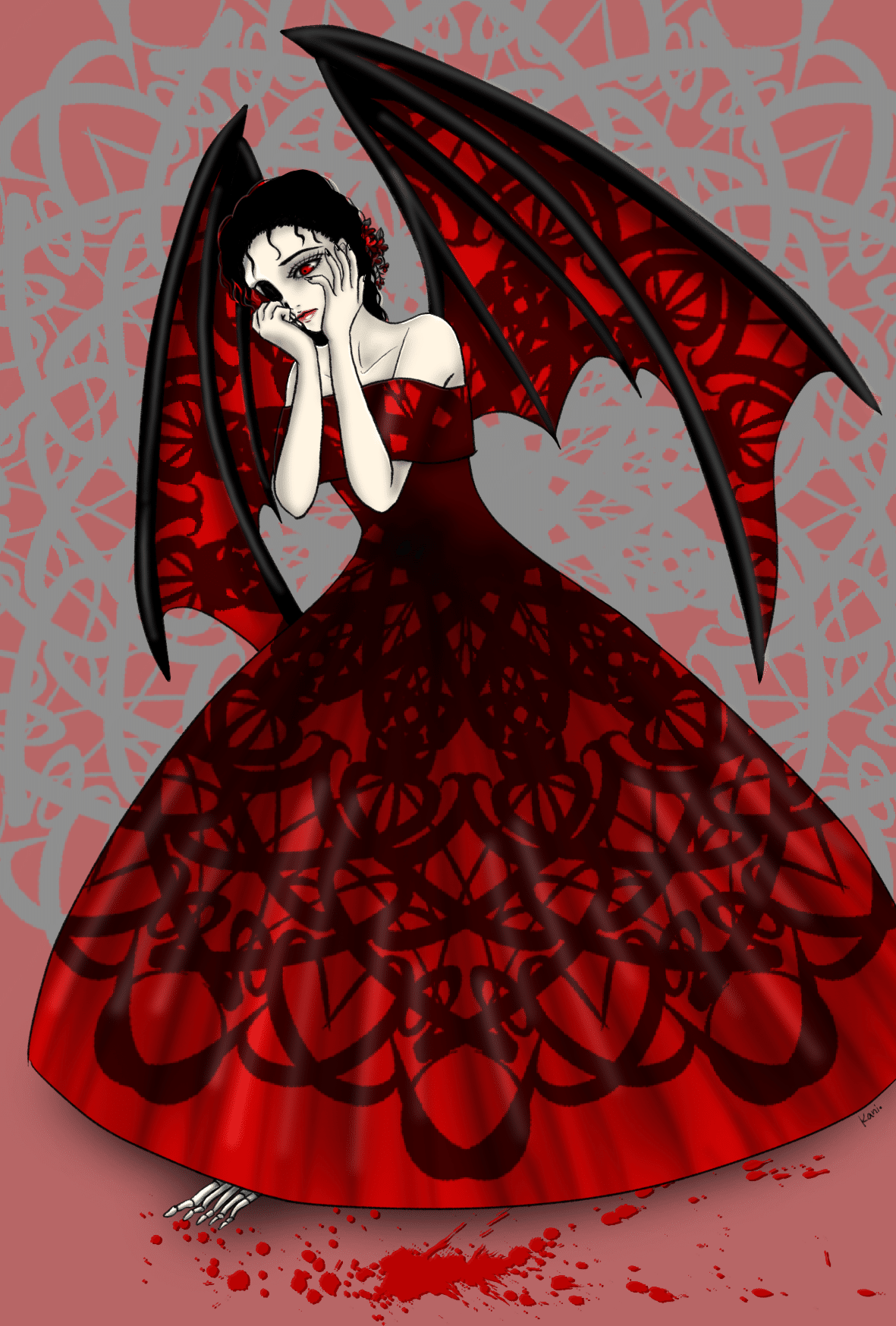 悪魔の姿を書いたイラスト。 悪魔は恐ろしい、会わないなら会わない方がいいマジで 悪魔の女性イラスト - No: 25453253｜無料イラスト・フリー素材なら