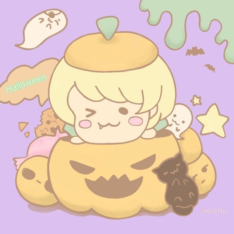 #ハロウィン
#トリックオアトリート
#illust #イラスト＃halloween #ちびキャラ #猫