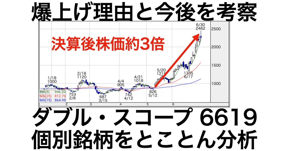 爆上げ理由とこの後の考察！ダブル・スコープ 6619｜もりぐちまこと