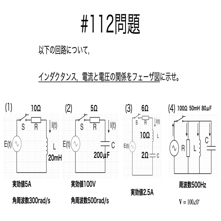 考え方解き方 交流回路 Ⅱ 書記が物理やるだけ#112 組み合わせ素子の交流回路｜鈴華書記（Writer