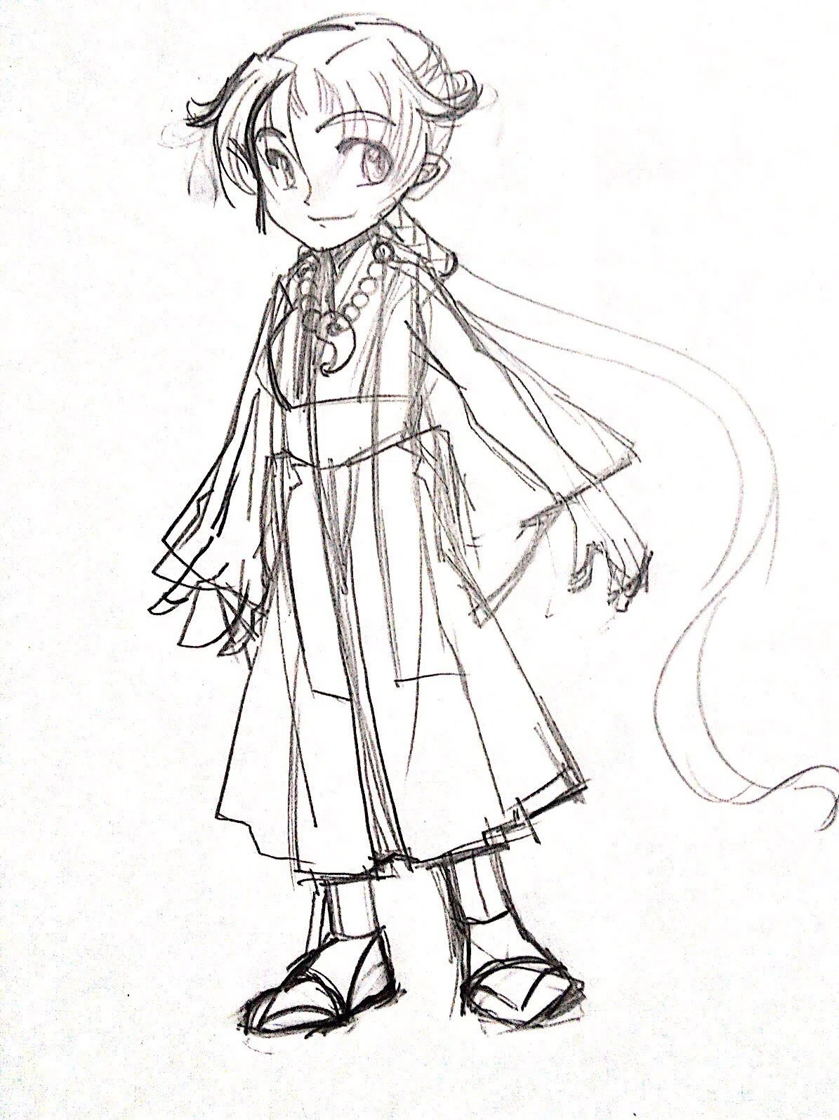 シャープペントレス仕上げ絵とその下描き 浜田さな Note