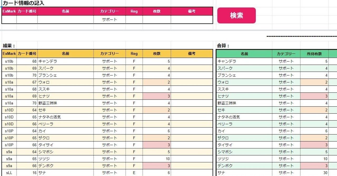 デッキ管理 Googleスプレッドシートでポケカ管理 無料サンプル有 マヌ Note デッキ管理 Googleスプレッドシートでポケカ管理 無料サンプル有 マヌ Note