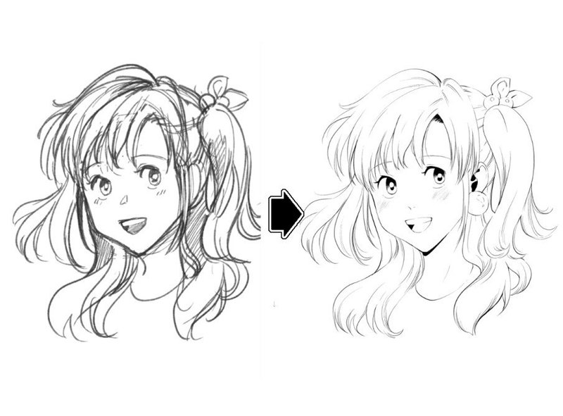 線画のメイキング 少女漫画風 Fukayuki Note