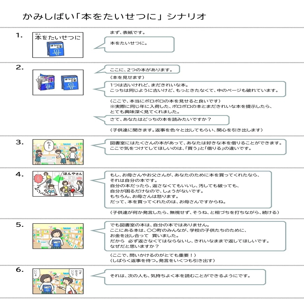 紙芝居 本をたいせつに のダウンロード うるりこ Note