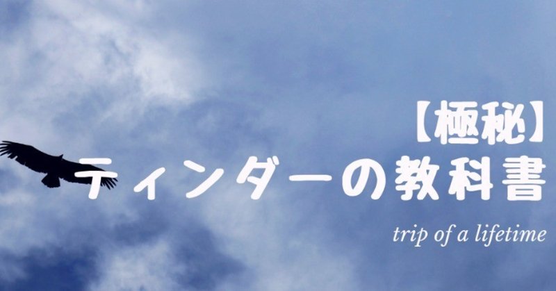 「極秘」ティンダーの教科書〜完成版〜