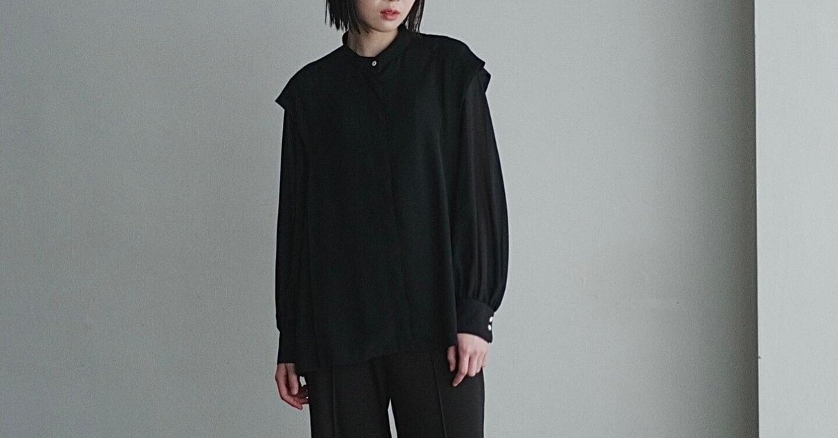 foufou ハイネックドレスシャツ ブラック ≪通常販売≫high neck dress shirts （ハイネックドレスシャツ