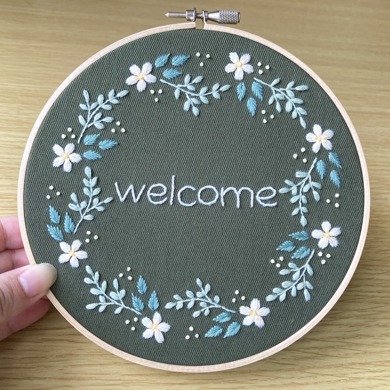 PDF図案「welcome」｜はなこまち/刺繍作家