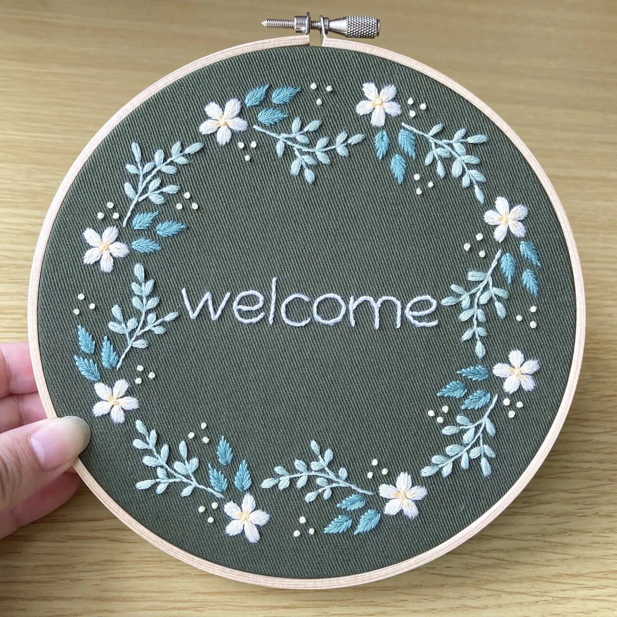 PDF図案「welcome」｜はなこまち/刺繍作家