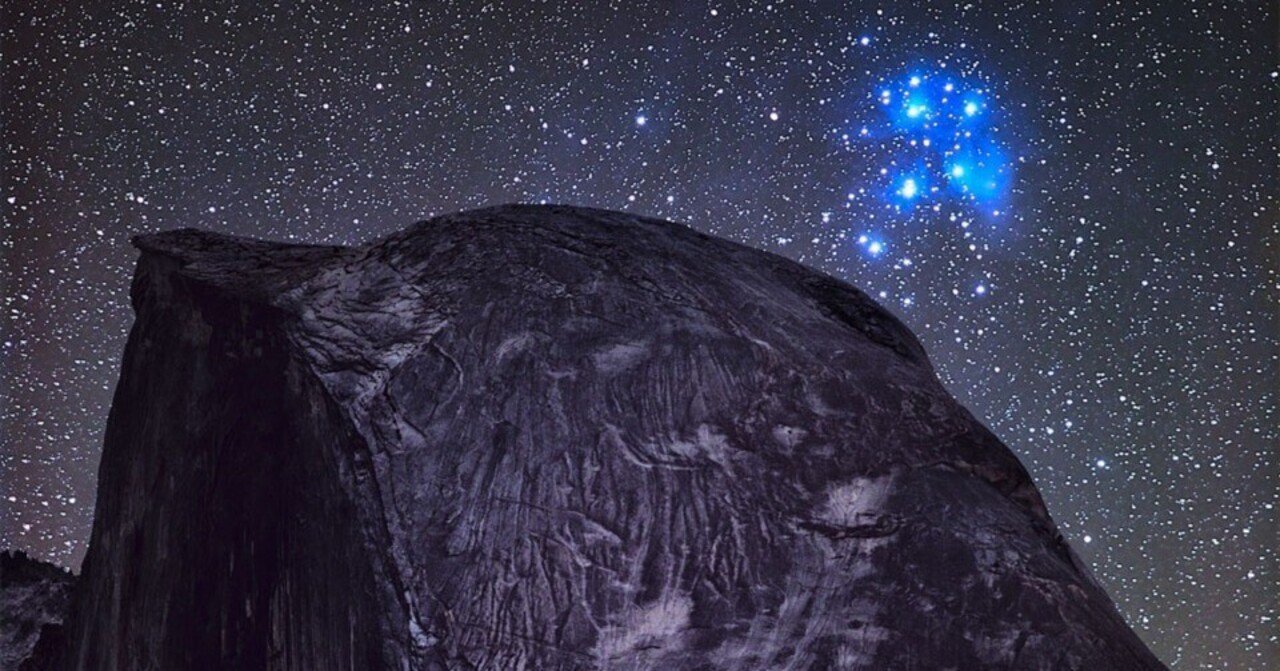 ヨセミテ公園 ハーフドームの上のプレアデス Yasu Note ヨセミテ公園 ハーフドームの上のプレアデス Yasu Note