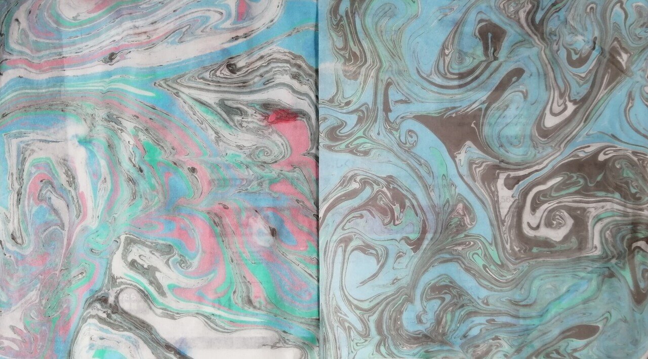 水の模様 マーブリング 陽子絵画制作室 Note