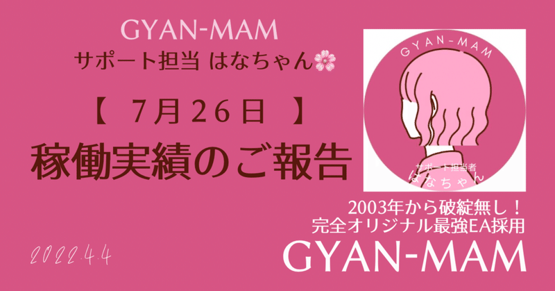 【GYAN-MAM】実績 2022.7.26