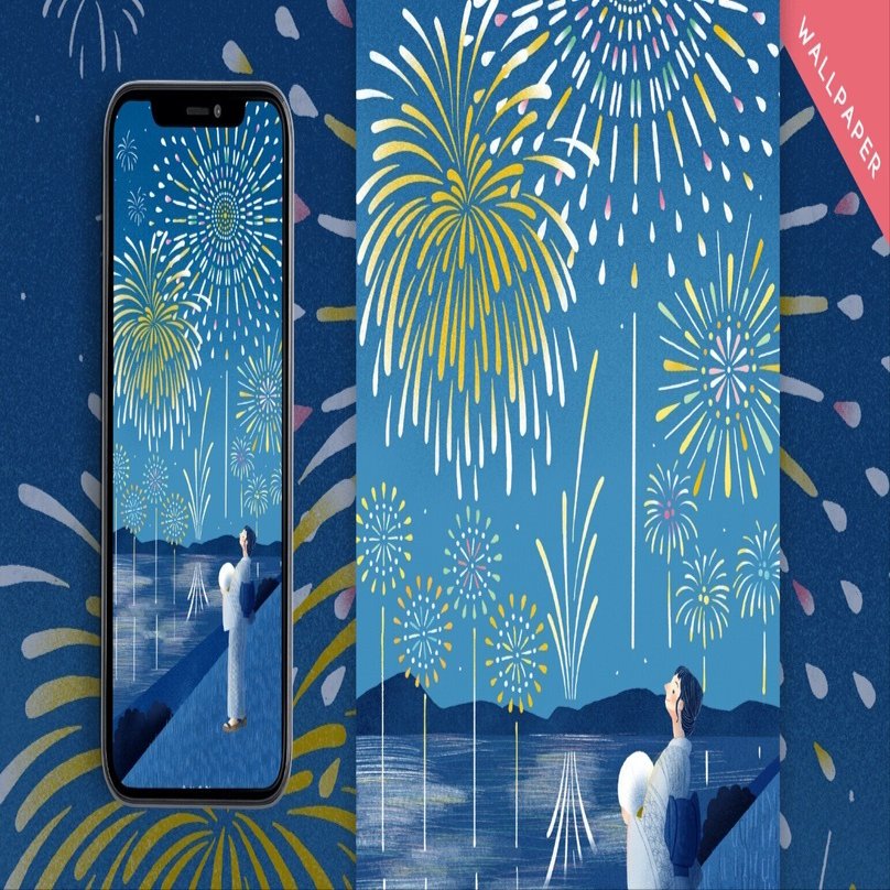 22年8月カレンダー付おしゃれ壁紙 スマホ用 あなんよーこ イラストレーター Note