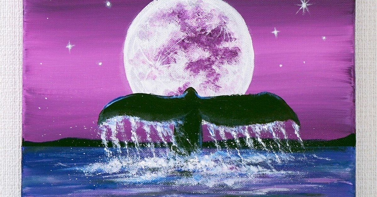moonlight(自作アクリル画) （満月の夜 木製パネル作品の通販 by