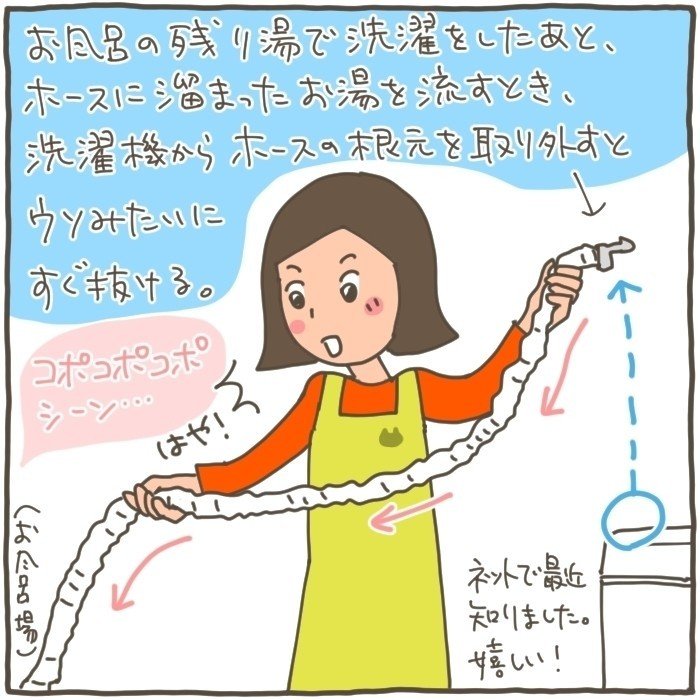 洗濯したあと ホースからお風呂の残り湯を手早く抜く方法 猫野サラ Note