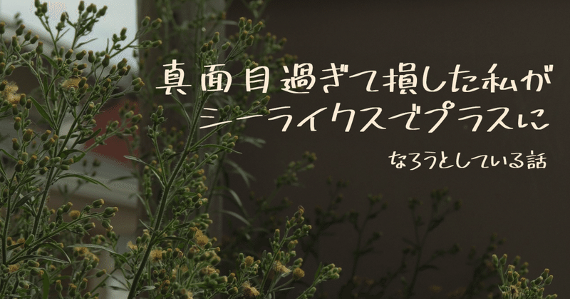 真面目過ぎて損をした私がシーライクスでプラスになろうとしている