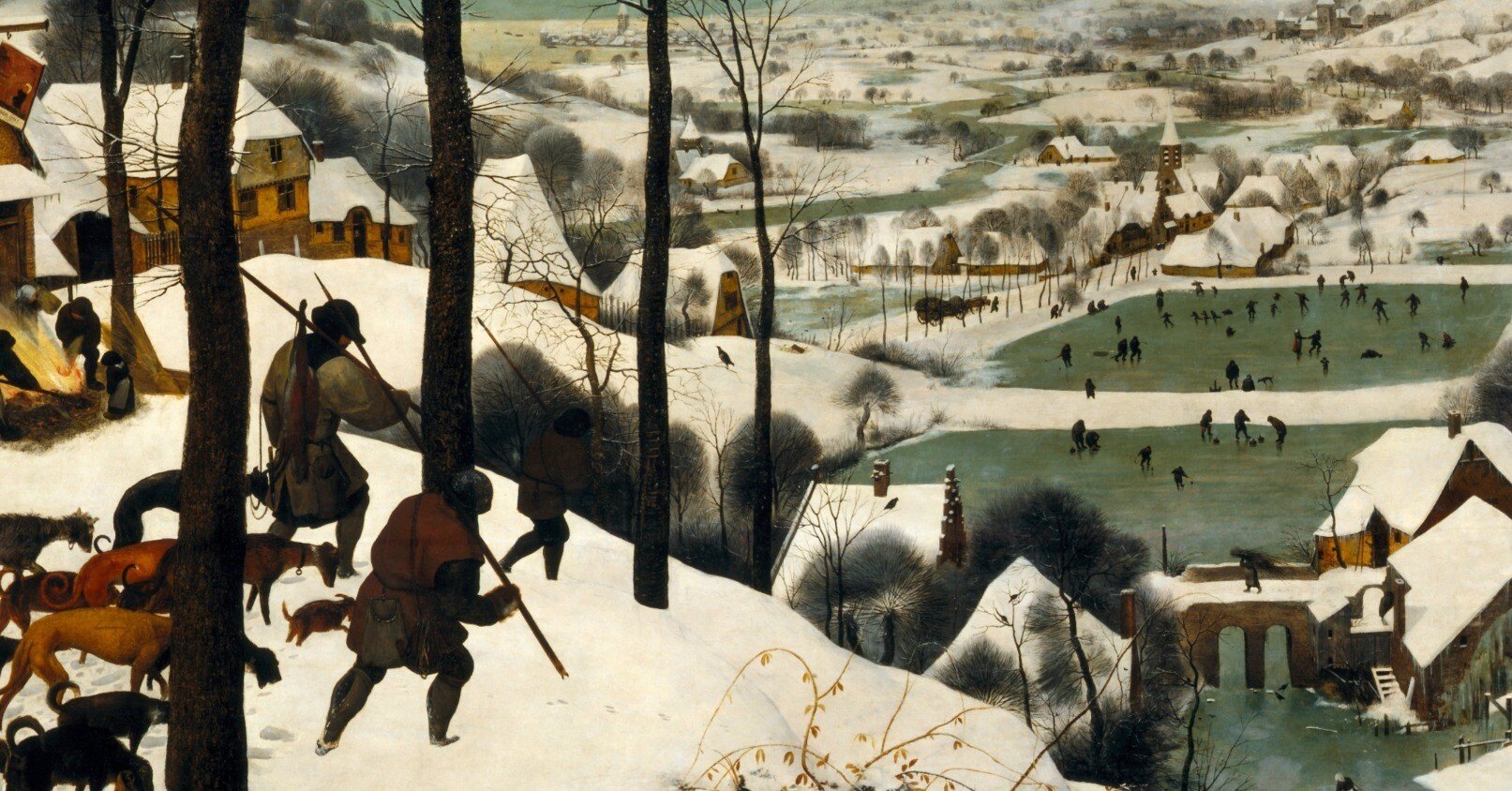 エンタメ/ホビーピーテル・ブリューゲル 油絵複製画 「雪中の狩人」油