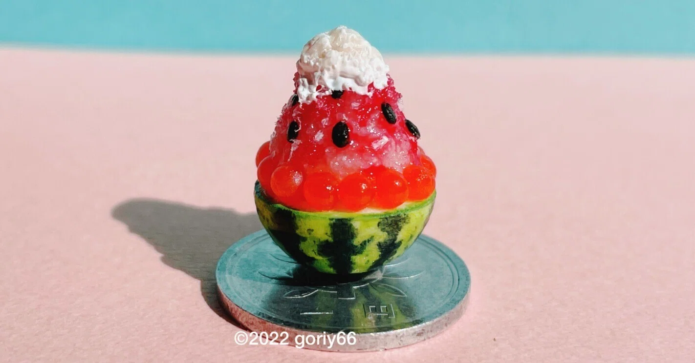 丸ごとスイカのかき氷【ミニチュア】｜goriy66