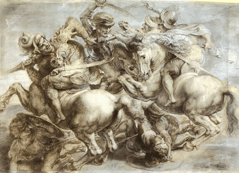 ダ・ビンチ「アンギアーリの戦い」ルーベンス模写