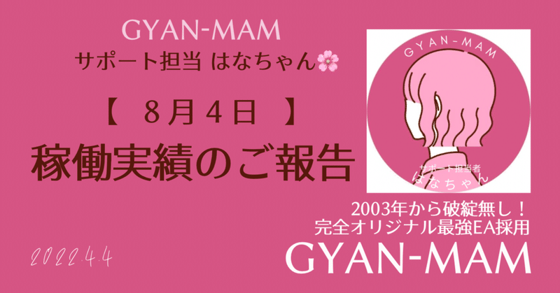 【GYAN-MAM】実績 2022.8.4