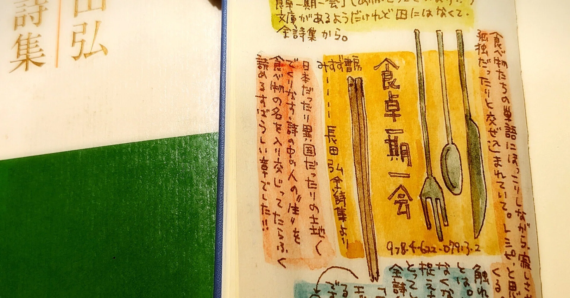 ほんよんだよ「食卓一期一会」(長田弘全詩集より)｜もとやままさこ