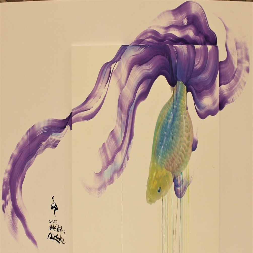 絵画　魚と何か　作者不明 絵画 魚と何か 作者不明 - メルカリ