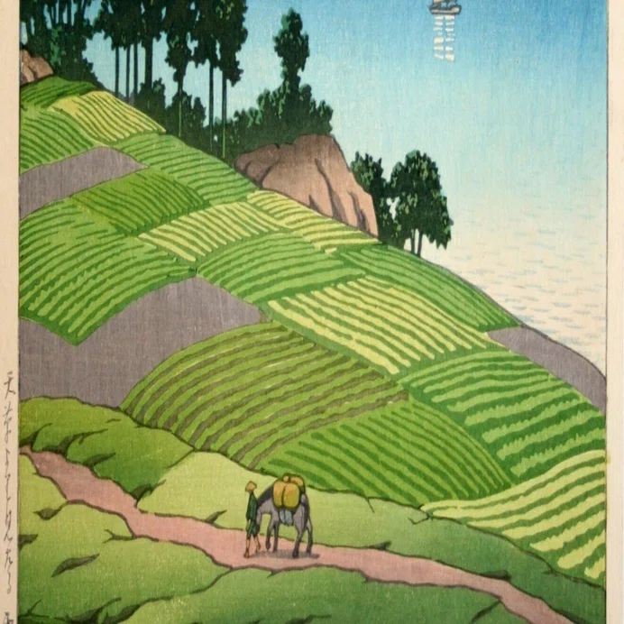 川瀬 巴水 作 「天草より見たる雲仙」｜江島 達也／アトリエはやぶさ