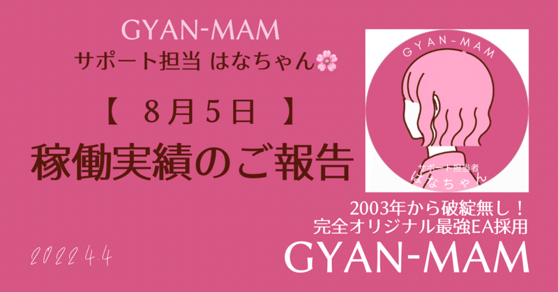 【GYAN-MAM】実績 2022.8.5