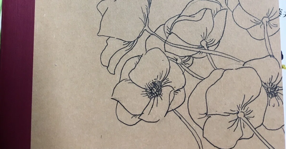 花が絵を描く
